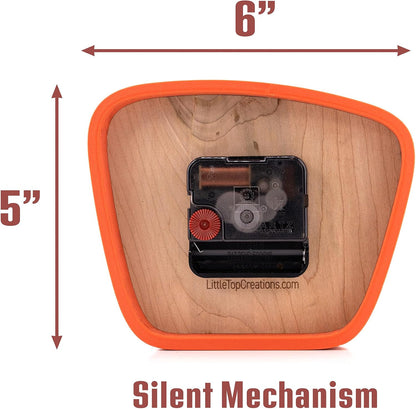 Handcrafted Mid-Century Modern Desk Clock – Silent Movement Clock for Desk, Table & Mantel, No-Ticking Analog MCM Decor | Handcrafted in USA (Sedona, Classic)