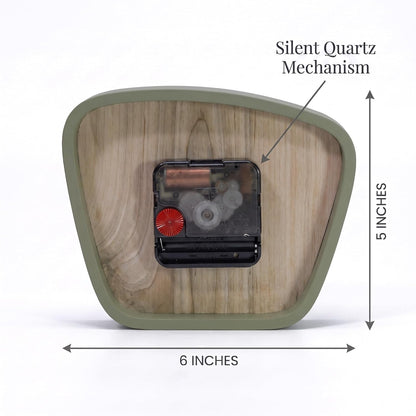 Handcrafted Mid-Century Modern Desk Clock – Silent Movement Clock for Desk, Table & Mantel, No-Ticking Analog MCM Decor | Handcrafted in USA (Sedona, Classic)