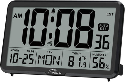 Auto Set Digital Wall Clock Battery Operated, Auto DST