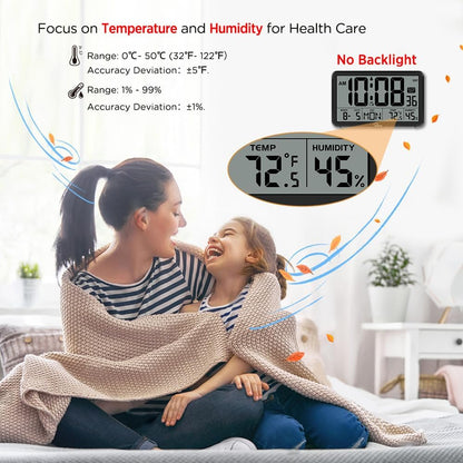 Auto Set Digital Wall Clock Battery Operated, Auto DST