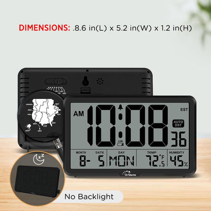 Auto Set Digital Wall Clock Battery Operated, Auto DST