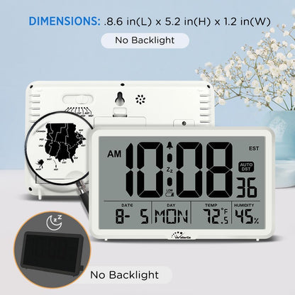 Auto Set Digital Wall Clock Battery Operated, Auto DST
