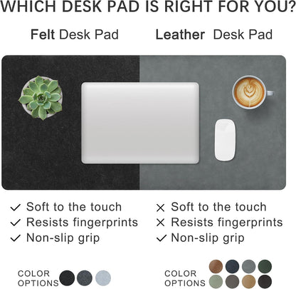 Felt Desk Mat, Non-Slip Mouse Pad, 31.5"x11.8" Black