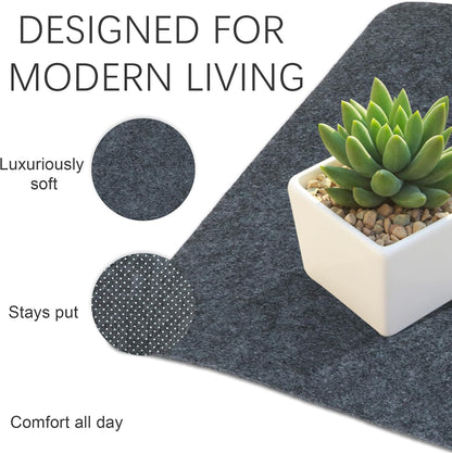 Felt Desk Mat, Non-Slip Mouse Pad, 31.5"x11.8" Black