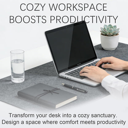 Felt Desk Mat, Non-Slip Mouse Pad, 31.5"x11.8" Black
