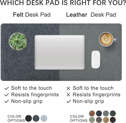 Felt Desk Mat, Non-Slip Mouse Pad, 31.5"x11.8" Black