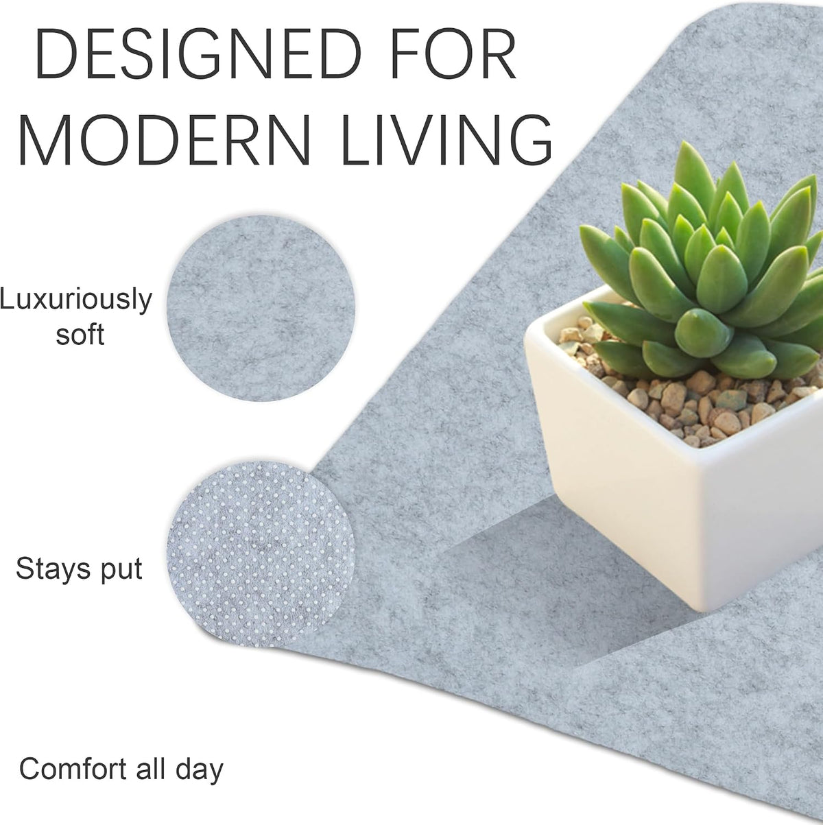 Felt Desk Mat, Non-Slip Mouse Pad, 31.5"x11.8" Black