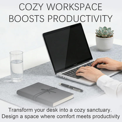 Felt Desk Mat, Non-Slip Mouse Pad, 31.5"x11.8" Black
