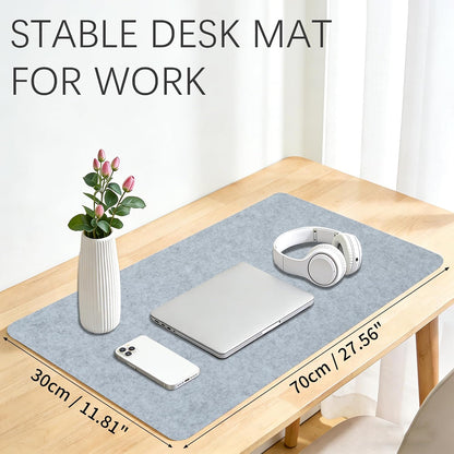 Felt Desk Mat, Non-Slip Mouse Pad, 31.5"x11.8" Black