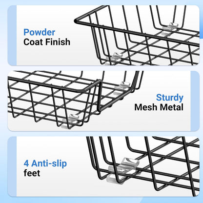 A4 Letter Magazine Desk File Storage Tray Organizer Bin (3 Pack)