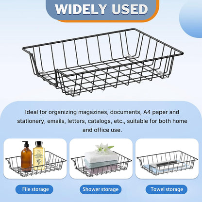 A4 Letter Magazine Desk File Storage Tray Organizer Bin (3 Pack)