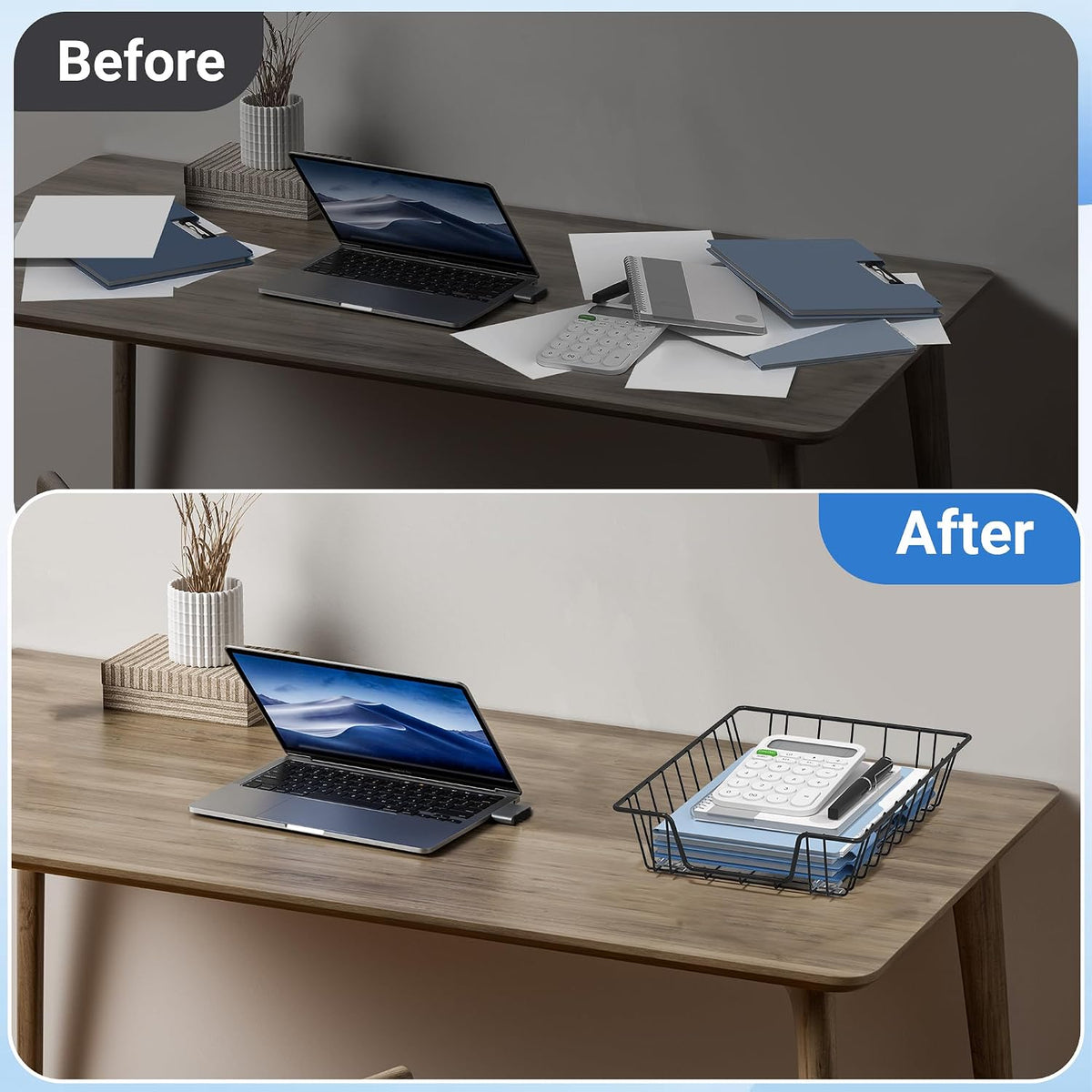 A4 Letter Magazine Desk File Storage Tray Organizer Bin (3 Pack)