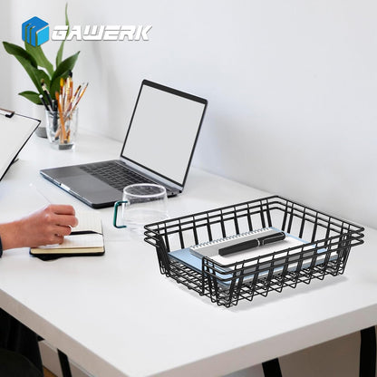 A4 Letter Magazine Desk File Storage Tray Organizer Bin (3 Pack)