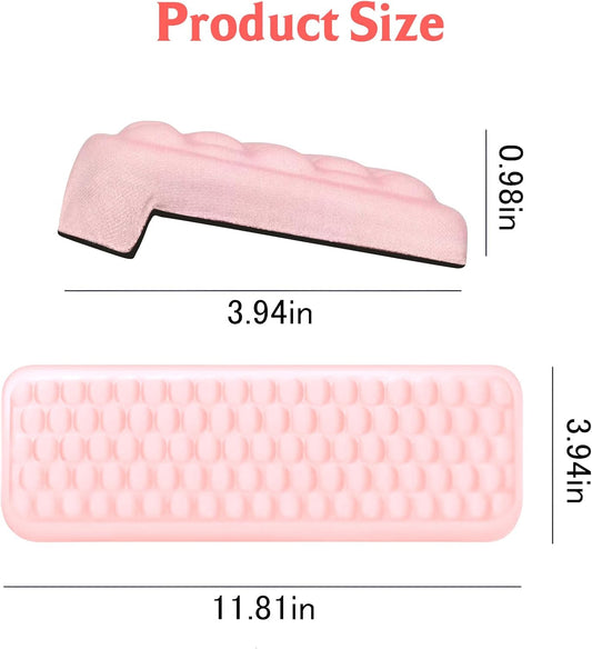 Arm Rest for Desk, L-Shaped Memory Foam Elbow Pads with Non-Slip Base, 2-Piece Ergonomic Desk Edge Cushion & Wrist Rest for Mouse & Keyboard, Desk Arm Support for Office, Gaming & Home (Pink)