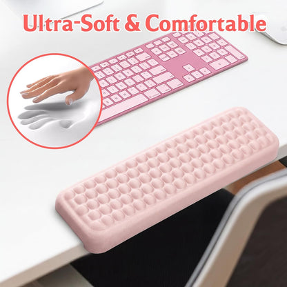 Arm Rest for Desk, L-Shaped Memory Foam Elbow Pads with Non-Slip Base, 2-Piece Ergonomic Desk Edge Cushion & Wrist Rest for Mouse & Keyboard, Desk Arm Support for Office, Gaming & Home (Pink)