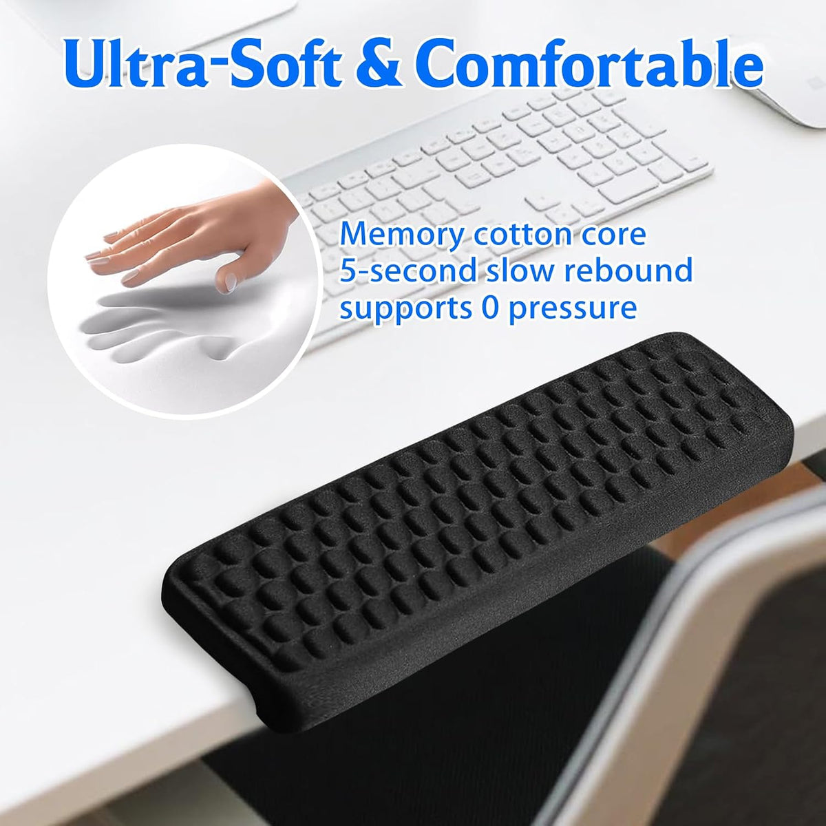 Arm Rest for Desk, L-Shaped Memory Foam Elbow Pads with Non-Slip Base, 2-Piece Ergonomic Desk Edge Cushion & Wrist Rest for Mouse & Keyboard, Desk Arm Support for Office, Gaming & Home (Pink)