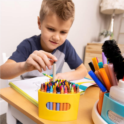 Rotating Art Supply Organizer - Crayon, Marker & Pencil Storage Solution for School Teachers & Classroom Crafts - Rotating Desk Organizer Caddy