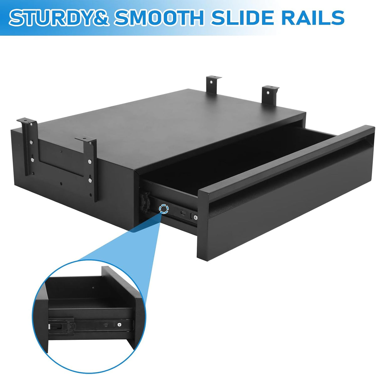 18 inch Under Desk Drawer, Adjustable Pull Out Storage Organizer