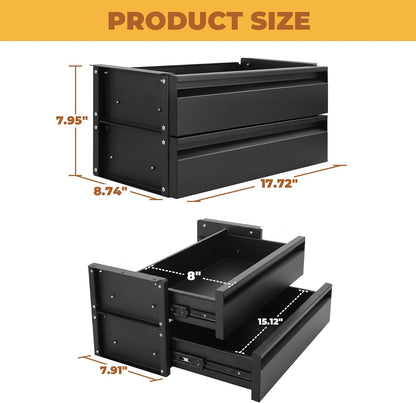 18 inch Under Desk Drawer, Adjustable Pull Out Storage Organizer