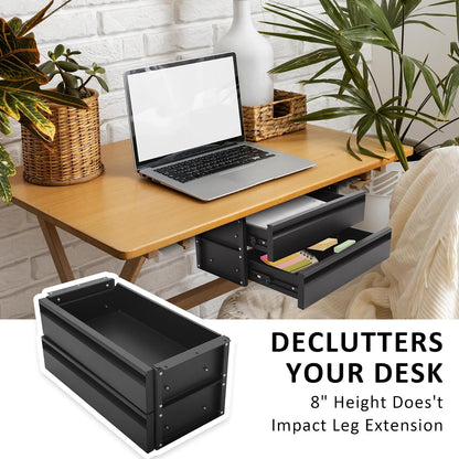 18 inch Under Desk Drawer, Adjustable Pull Out Storage Organizer