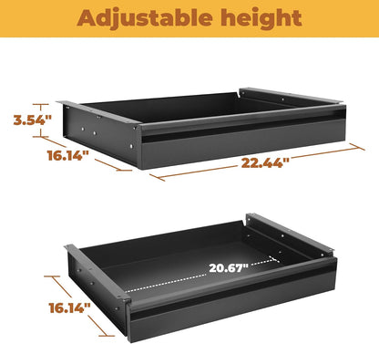 18 inch Under Desk Drawer, Adjustable Pull Out Storage Organizer