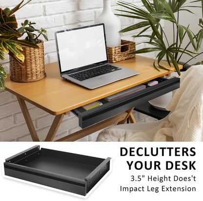 18 inch Under Desk Drawer, Adjustable Pull Out Storage Organizer