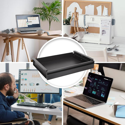 18 inch Under Desk Drawer, Adjustable Pull Out Storage Organizer