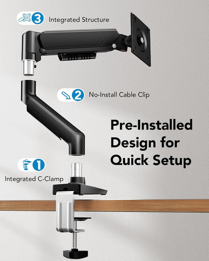 2 in 1 Function Laptop Mount with Tray, Fits 13-34″ Monitors & Up to 17″ Notebook, Ergonomic Laptop Arm with Full Motion Adjustment, Laptop Stand for Desk, VESA 75x75mm/100x100mm