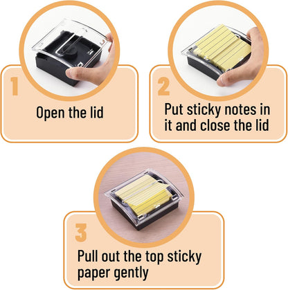 Pop Up Sticky Note Dispenser, 3" x 3", Black, Sticky Note Dispenser