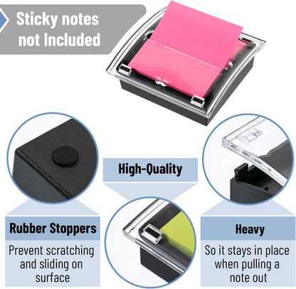 Pop Up Sticky Note Dispenser, 3" x 3", Black, Sticky Note Dispenser