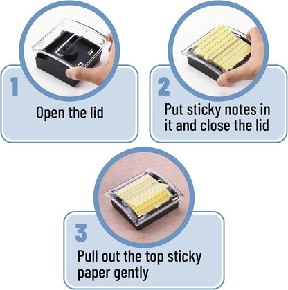 Pop Up Sticky Note Dispenser, 3" x 3", Black, Sticky Note Dispenser