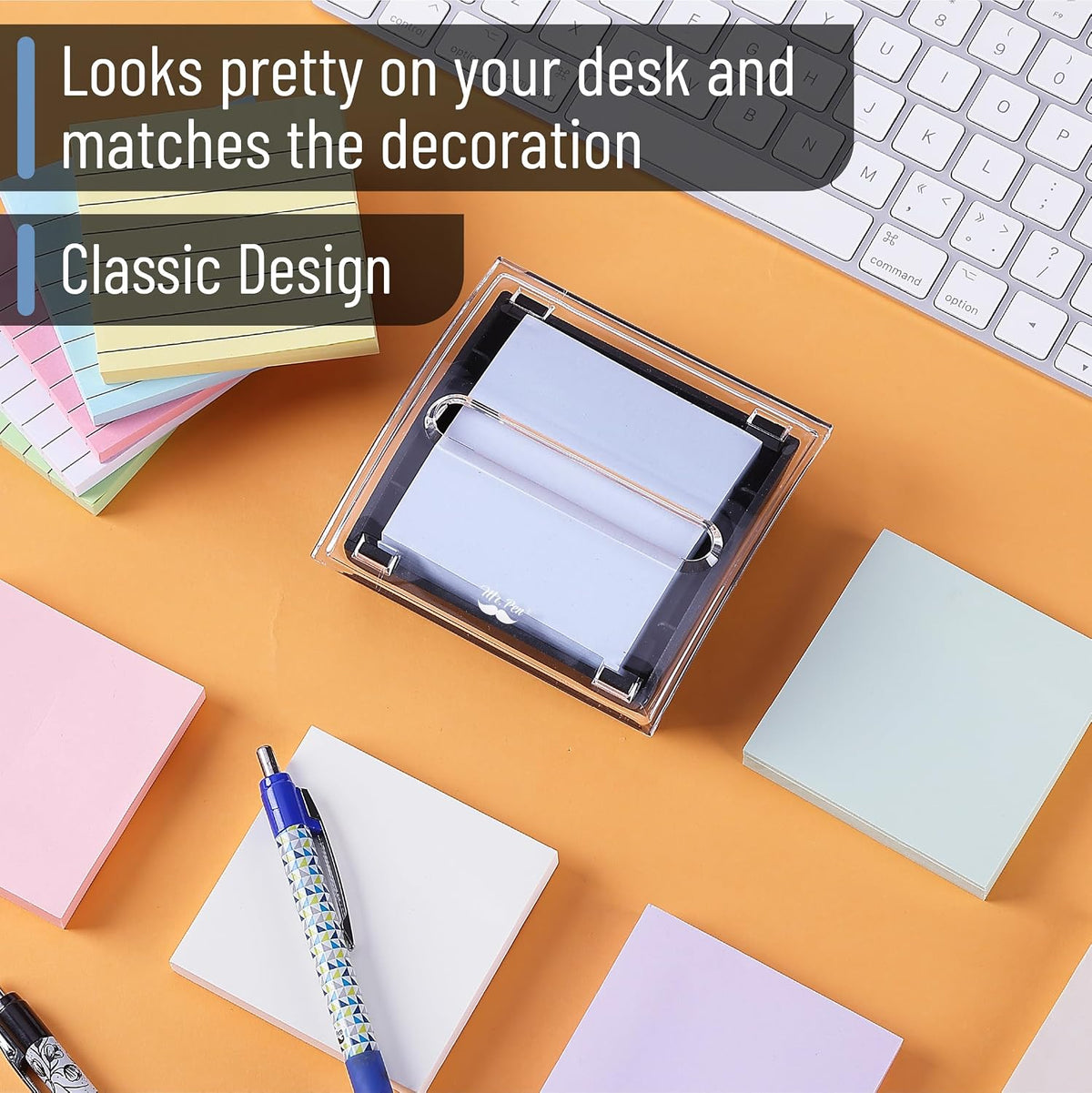 Pop Up Sticky Note Dispenser, 3" x 3", Black, Sticky Note Dispenser