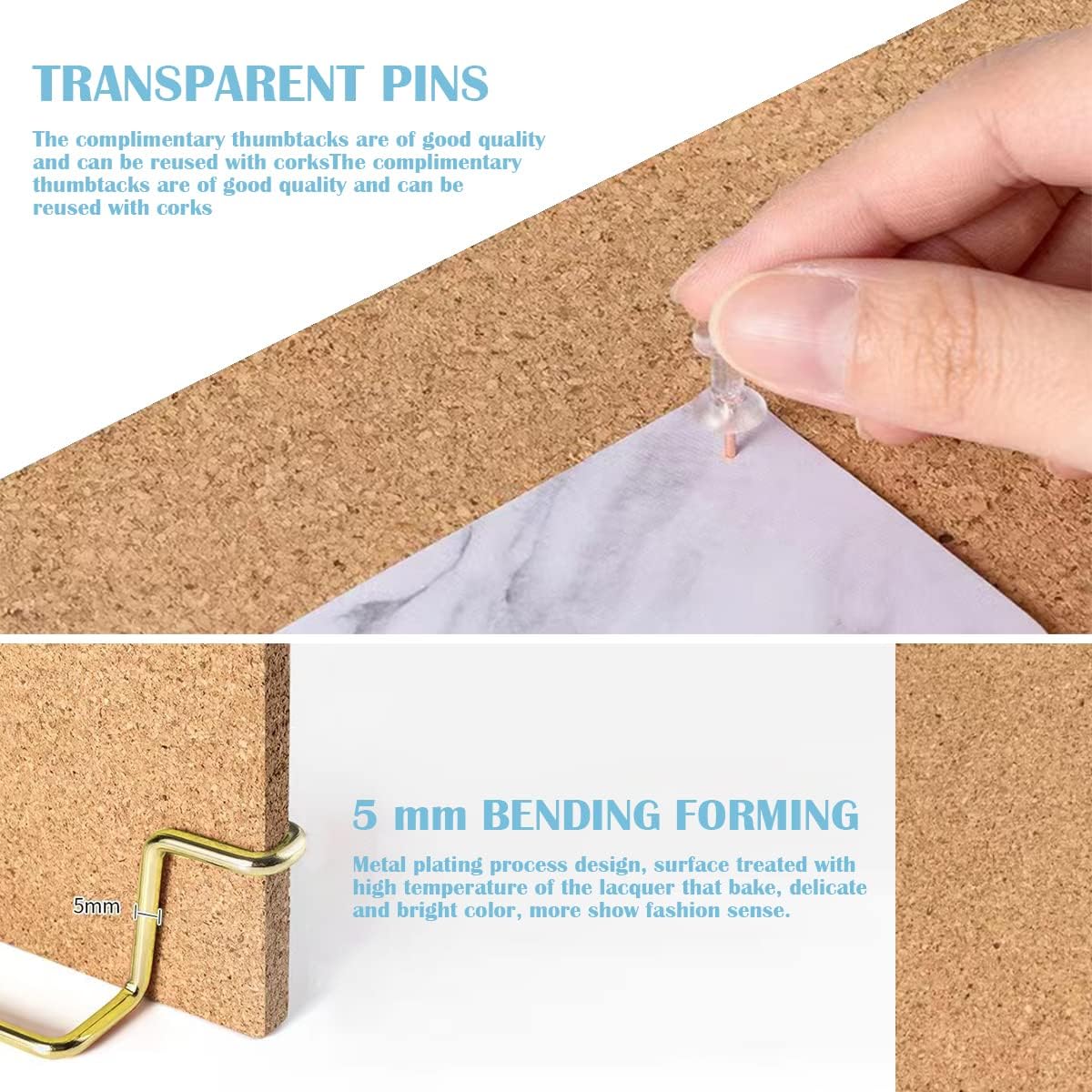1 Set Cork Board Bulletin Board with Stand, Desktop Double Sided Message Memo Picture Board for Home Office School, Small Cork Board for Desk with Pushpins（12.6 x 9 inch）