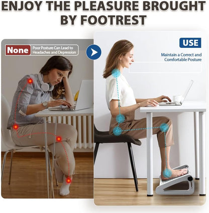 Foot Rest, Six Heights Adjustable Foot Rest Under Desk at Work