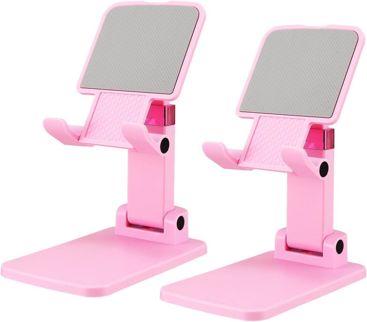Phone Stand for Desk Cellphone Holder Height Angle Adjustable Stands, Anti-Slip Base, Compact Design for iPhone Android Devices,Black,1Pack