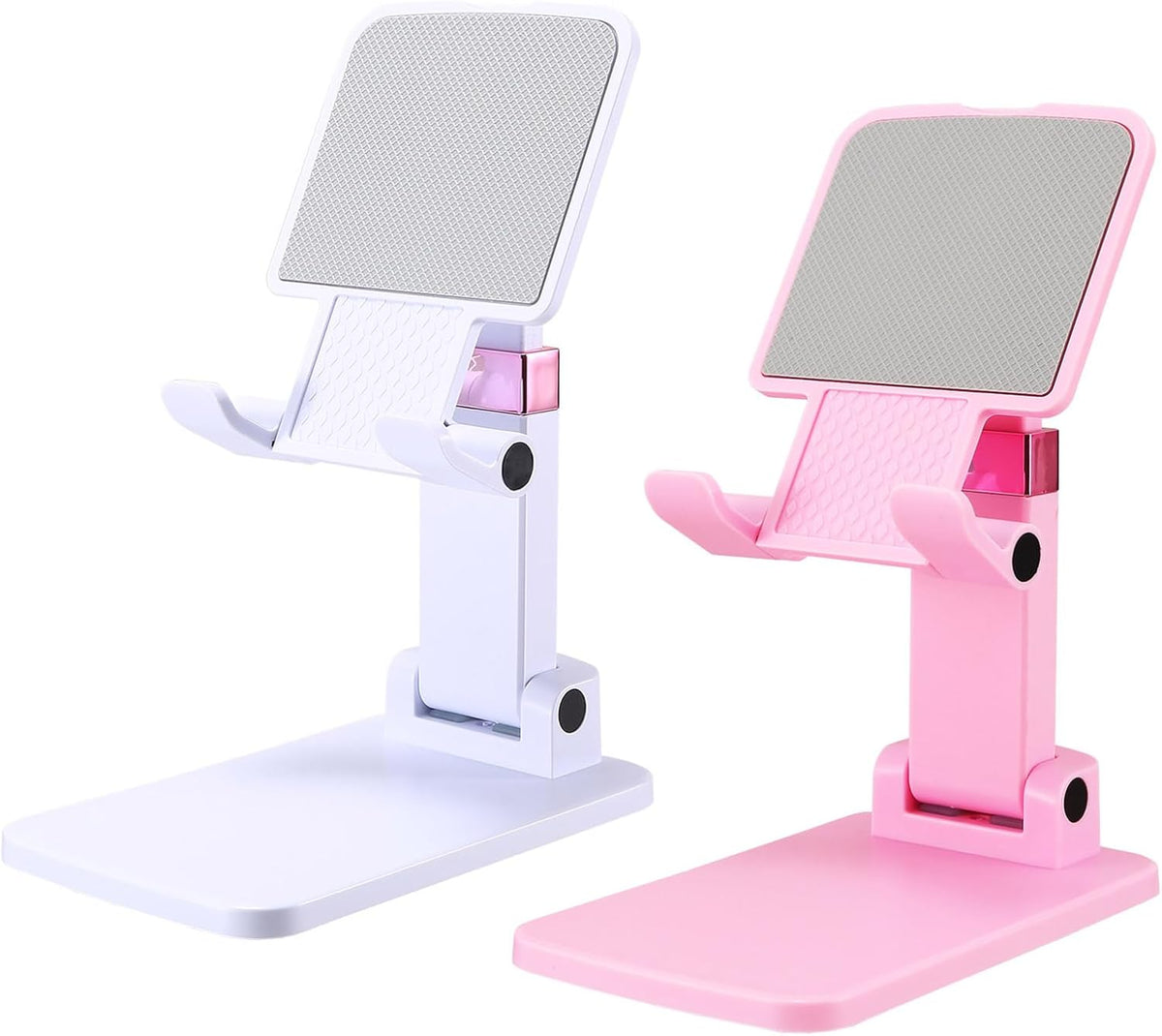 Phone Stand for Desk Cellphone Holder Height Angle Adjustable Stands, Anti-Slip Base, Compact Design for iPhone Android Devices,Black,1Pack
