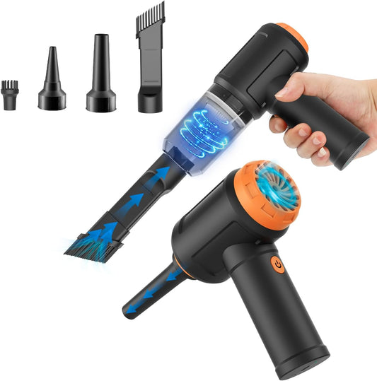 Air Duster - Computer Vacuum Cleaner - for Keyboard Cleaning - Cordless Canned Air - 110000RPM Powerful PC Cleaner(Air-01)
