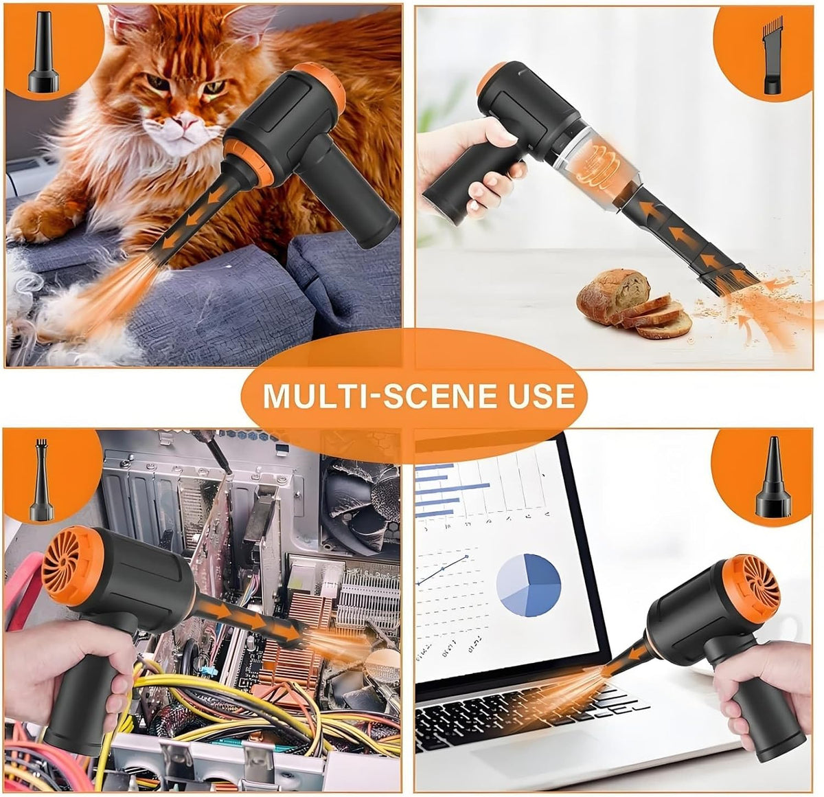 Air Duster - Computer Vacuum Cleaner - for Keyboard Cleaning - Cordless Canned Air - 110000RPM Powerful PC Cleaner(Air-01)