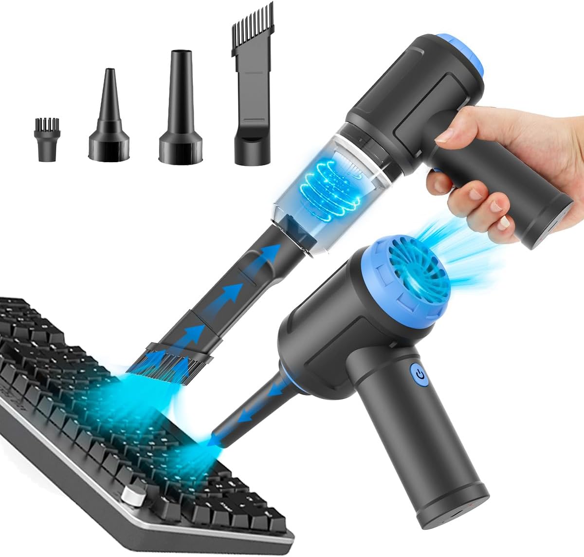 Air Duster - Computer Vacuum Cleaner - for Keyboard Cleaning - Cordless Canned Air - 110000RPM Powerful PC Cleaner(Air-01)