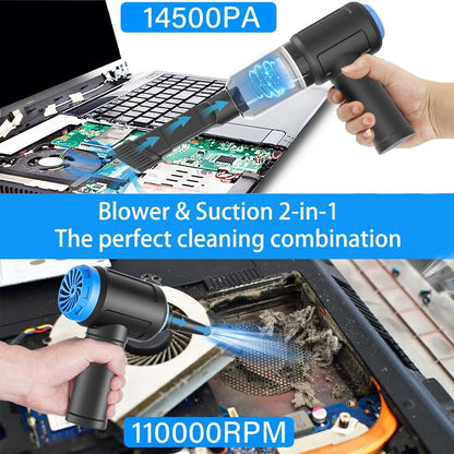 Air Duster - Computer Vacuum Cleaner - for Keyboard Cleaning - Cordless Canned Air - 110000RPM Powerful PC Cleaner(Air-01)
