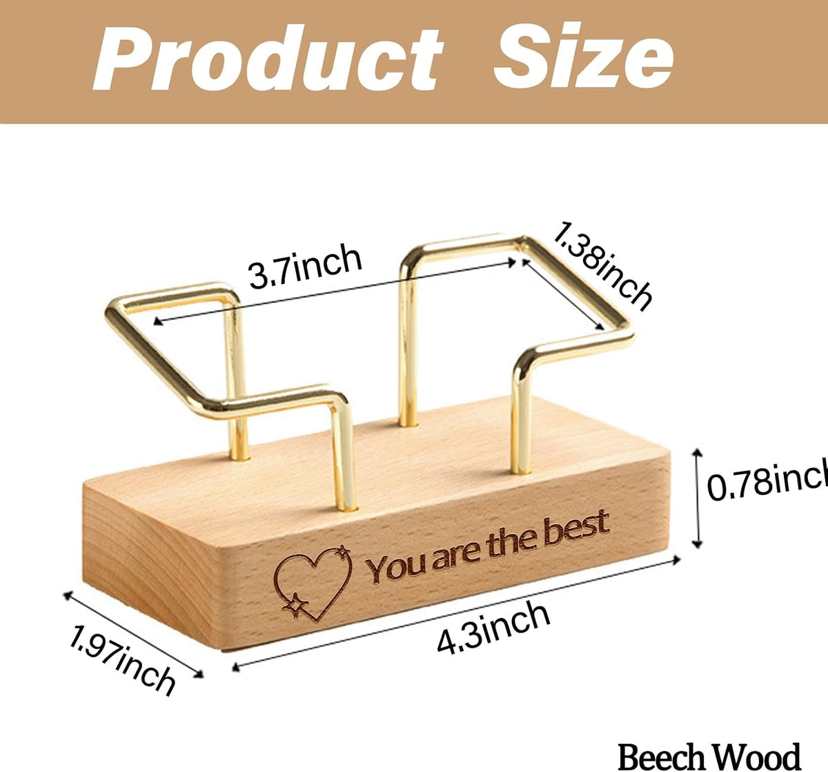 Custom Business Card Holder for Desk, Engraved Walnut Wood Stand