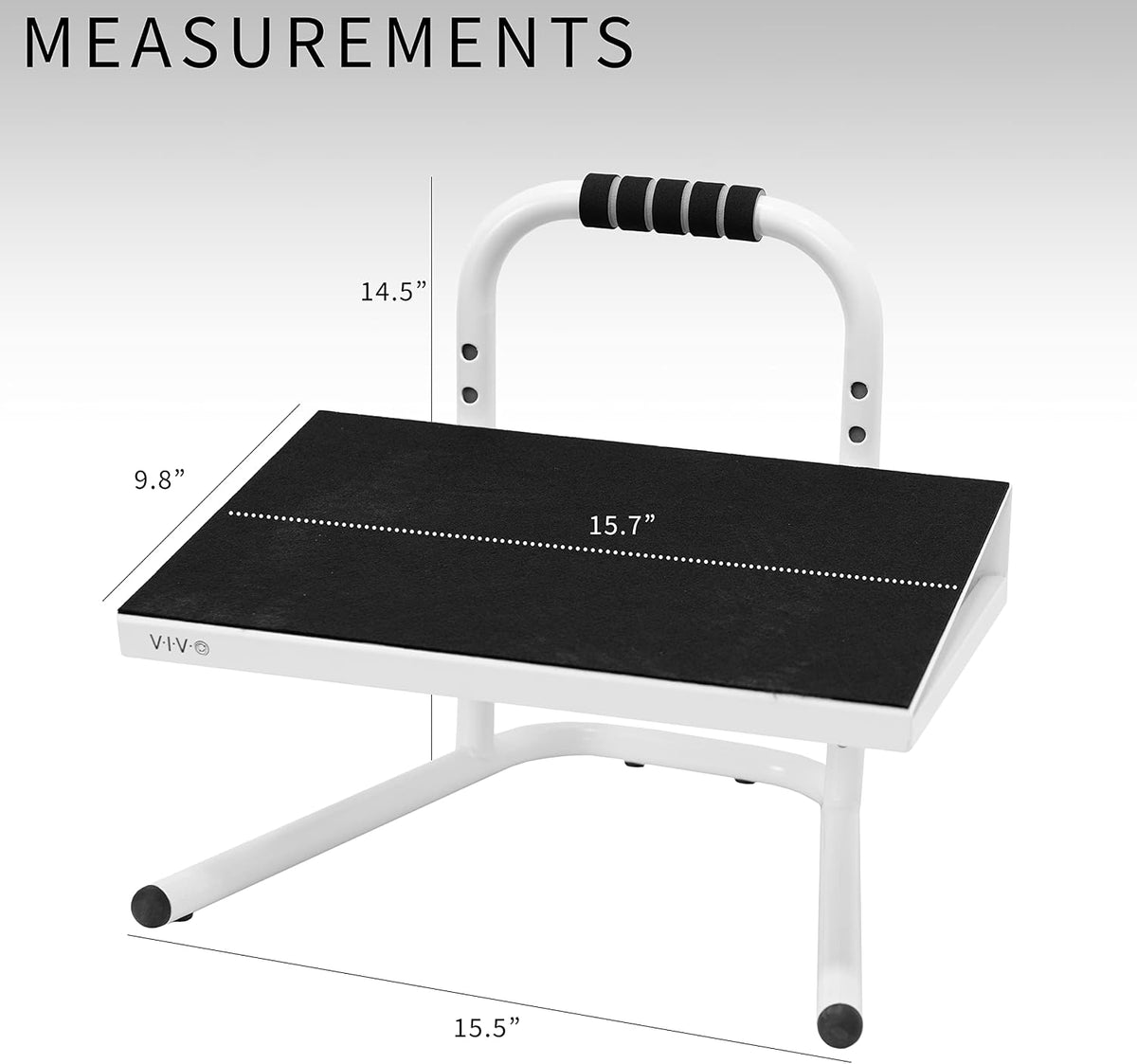Ergonomic Height Adjustable Foot Rest Relief Platform, Elevated Stool for Comfortable Sit to Stand Workstation, Non-Slip Surface, Portable, Home Office Classroom Use, Black, STAND-FT01
