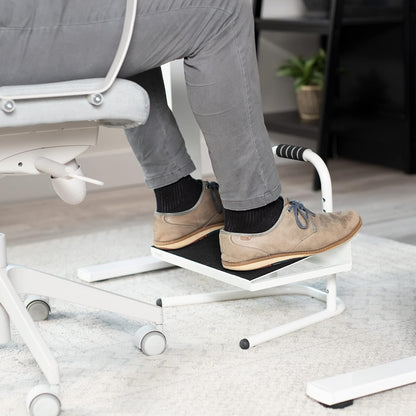 Ergonomic Height Adjustable Foot Rest Relief Platform, Elevated Stool for Comfortable Sit to Stand Workstation, Non-Slip Surface, Portable, Home Office Classroom Use, Black, STAND-FT01