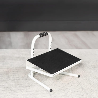 Ergonomic Height Adjustable Foot Rest Relief Platform, Elevated Stool for Comfortable Sit to Stand Workstation, Non-Slip Surface, Portable, Home Office Classroom Use, Black, STAND-FT01