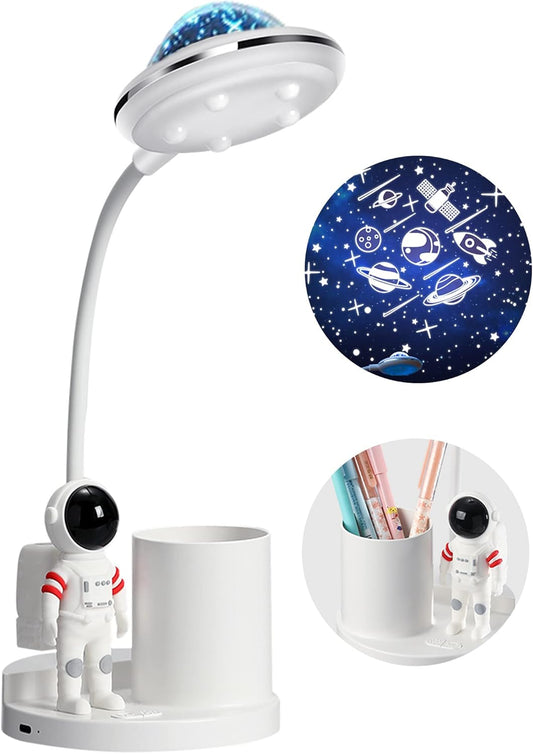 Astronaut Desk Lamp for Kids,Star Space Projector Galaxy Small Desk Lamps