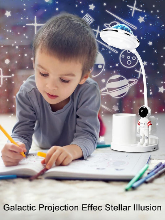Astronaut Desk Lamp for Kids,Star Space Projector Galaxy Small Desk Lamps
