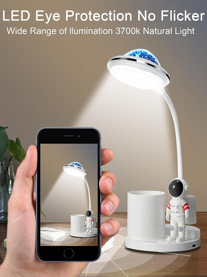 Astronaut Desk Lamp for Kids,Star Space Projector Galaxy Small Desk Lamps