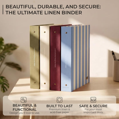 Document Organizer Binder for Important Papers & Passports, Sangria
