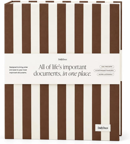 Document Organizer Binder for Important Papers & Passports, Sangria