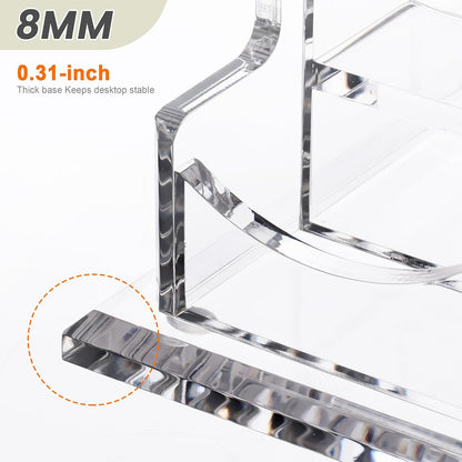 Acrylic Business Card Holder for Desk, Clear Horizontal 2Slots